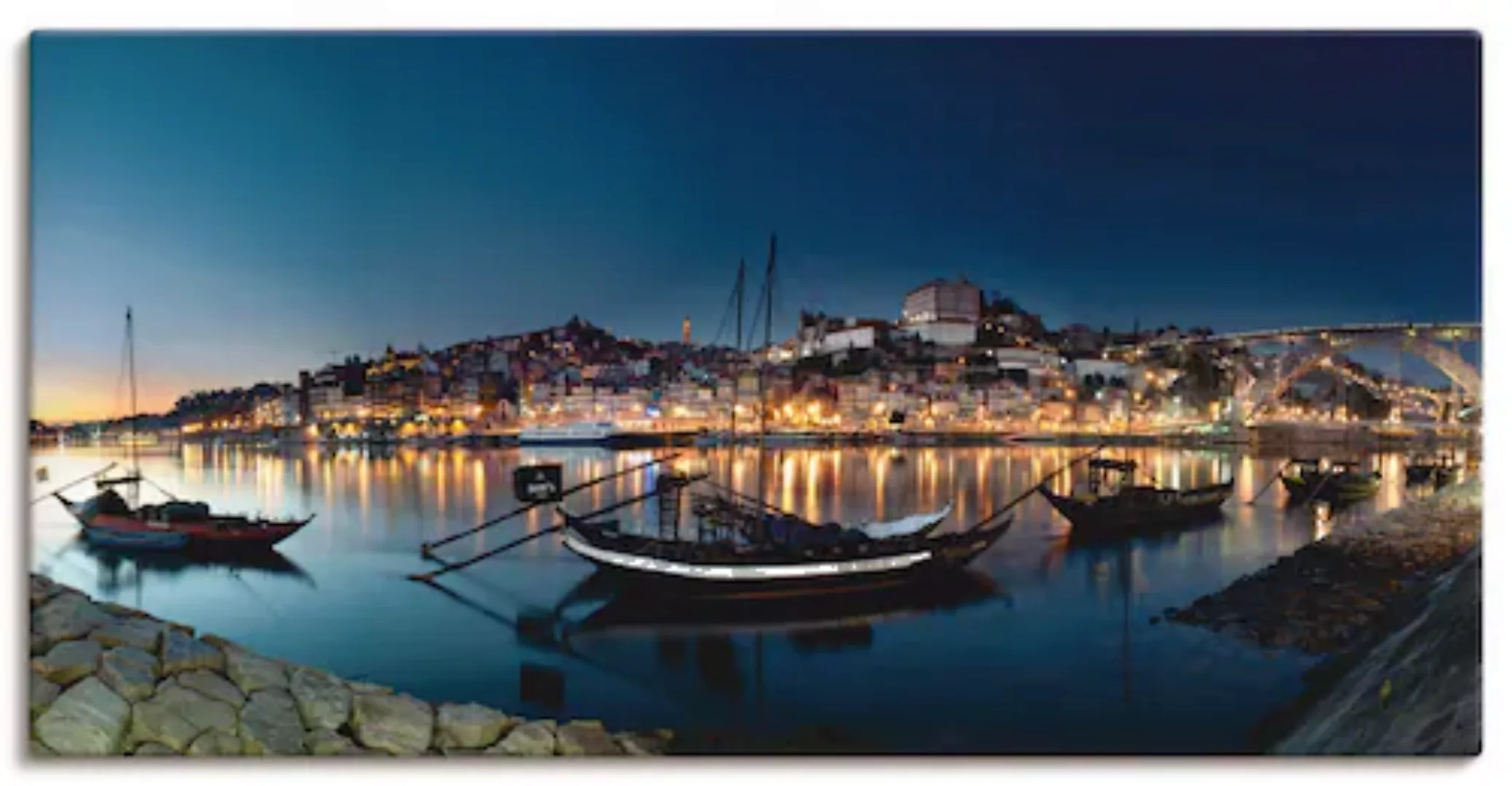 Artland Leinwandbild "Porto - Nachtpanorama", Europa, (1 St.) günstig online kaufen