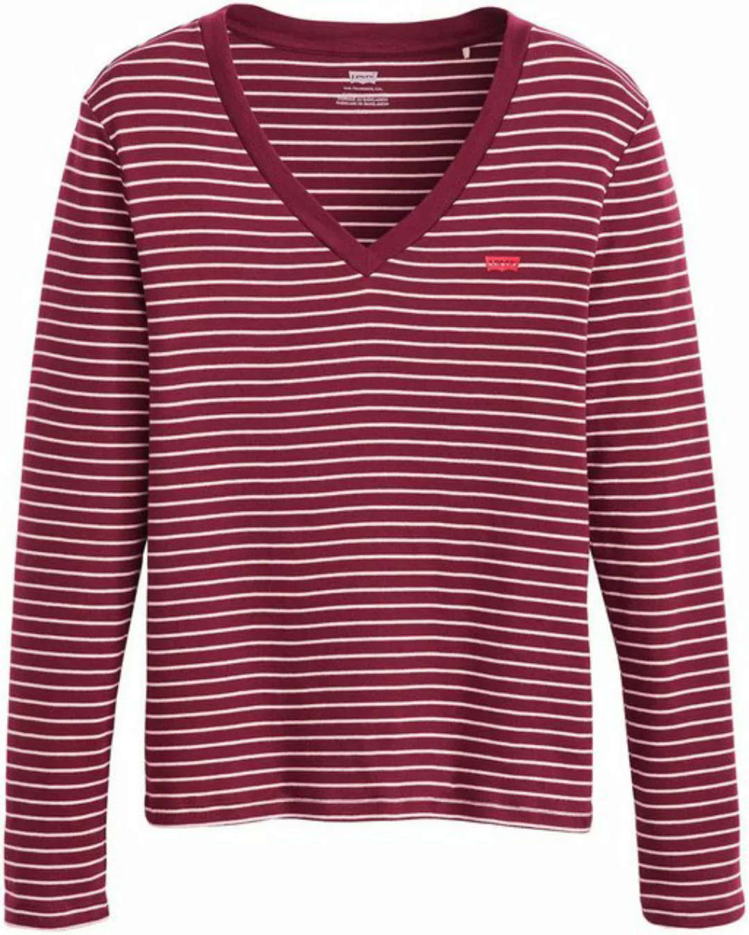 Levi's® Langarmshirt ESSENTIAL HM LS VNECK mit Streifenmuster günstig online kaufen