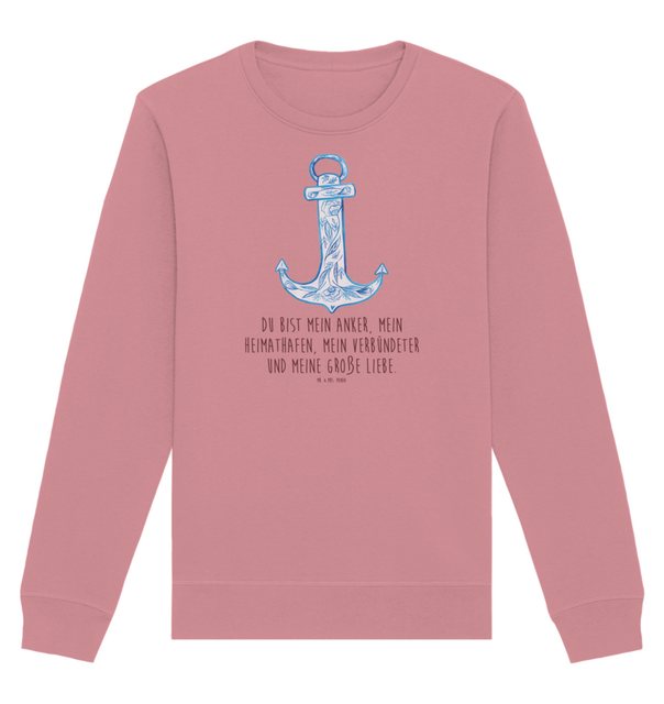 Mr. & Mrs. Panda Longpullover Größe L Anker Blau - Canyon Pink - Geschenk, günstig online kaufen