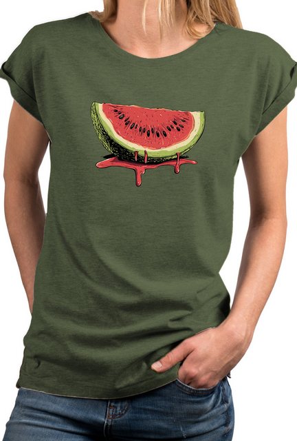 MAKAYA Print-Shirt mit Wassermelone für Damen Watermelon Fruit Summer Top ( günstig online kaufen