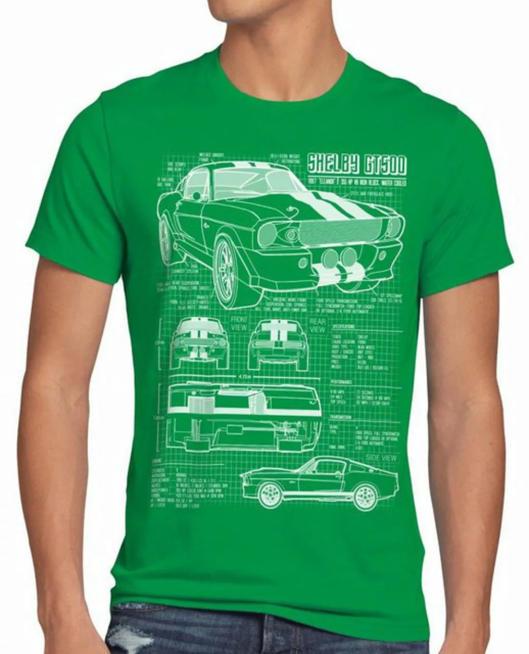 style3 Print-Shirt Herren T-Shirt GT500 Eleanor mustang muscle car bullit s günstig online kaufen