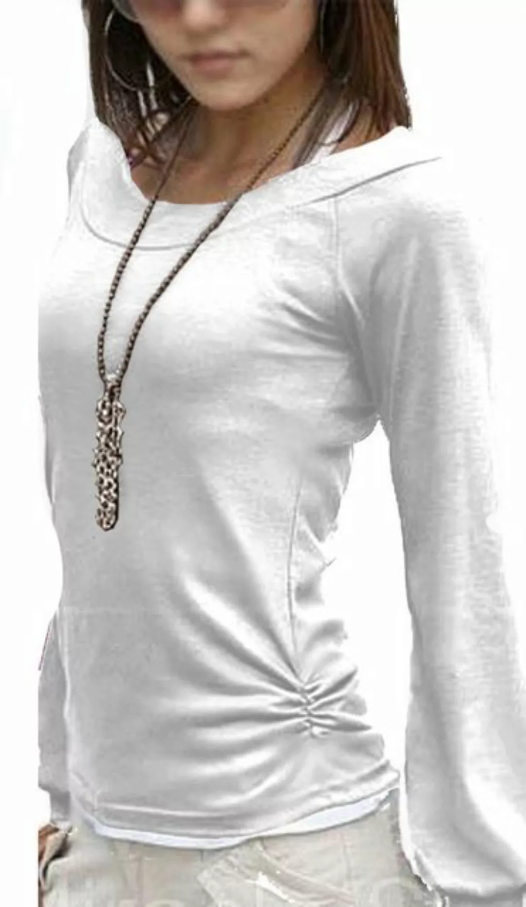 Mississhop Langarmshirt Bluse Tunika Longshirt mit eleganten Ballonärmeln F günstig online kaufen