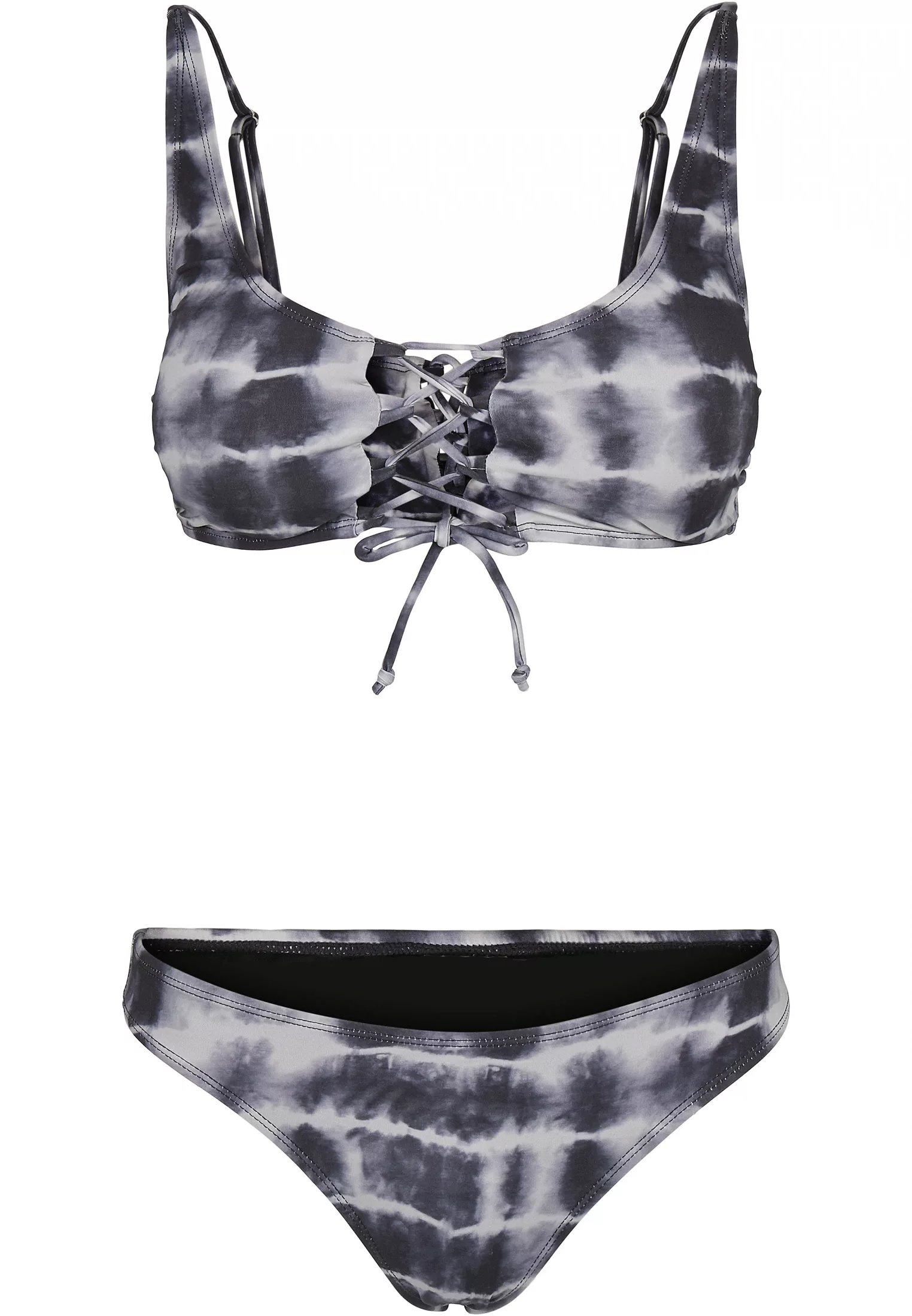 URBAN CLASSICS Bügel-Tankini "Damen Ladies Lace Up Tie Dye Bikini" günstig online kaufen