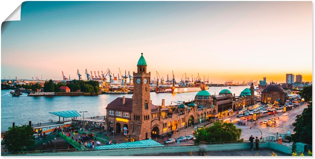 Artland Wandbild "Hamburg Hafen und Landungsbrücken", Deutschland, (1 St.), günstig online kaufen