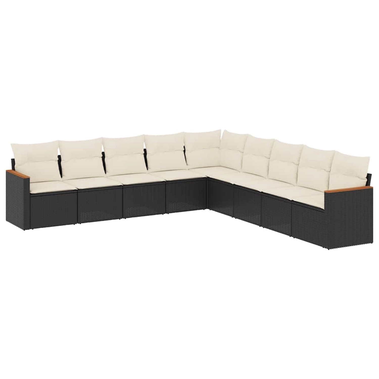 vidaXL 9-Tlg Garten-Sofagarnitur mit Kissen Schwarz Poly Rattan 3258458 günstig online kaufen