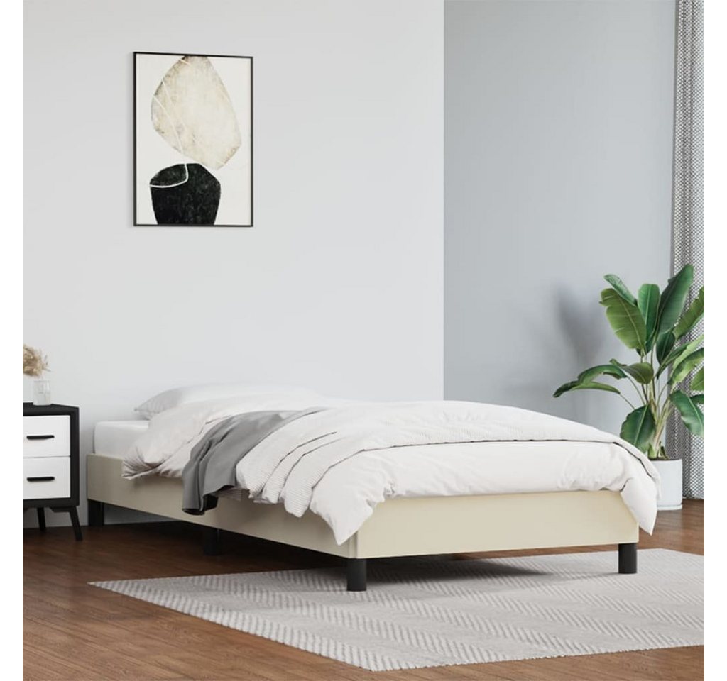 vidaXL Bett Bettgestell Creme 90x190 cm Kunstleder günstig online kaufen