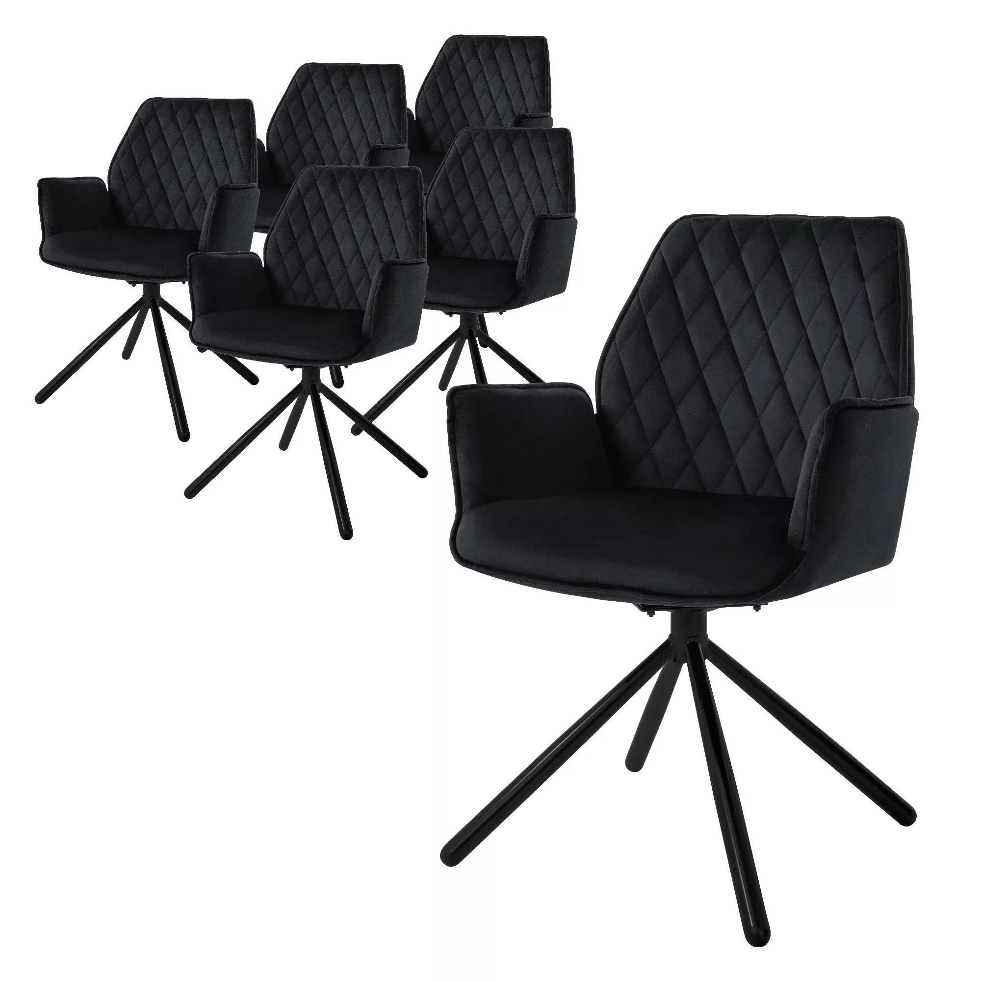 ML-Design | Set mit 6 Hale-Esszimmerstühlen aus Samt günstig online kaufen