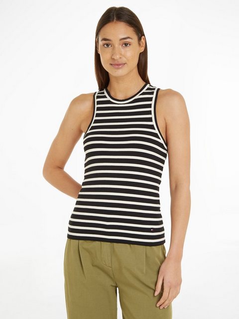 Tommy Hilfiger Tanktop "SLIM 5X2 RIB STRIPE TANK NS", mit Logostickerei günstig online kaufen