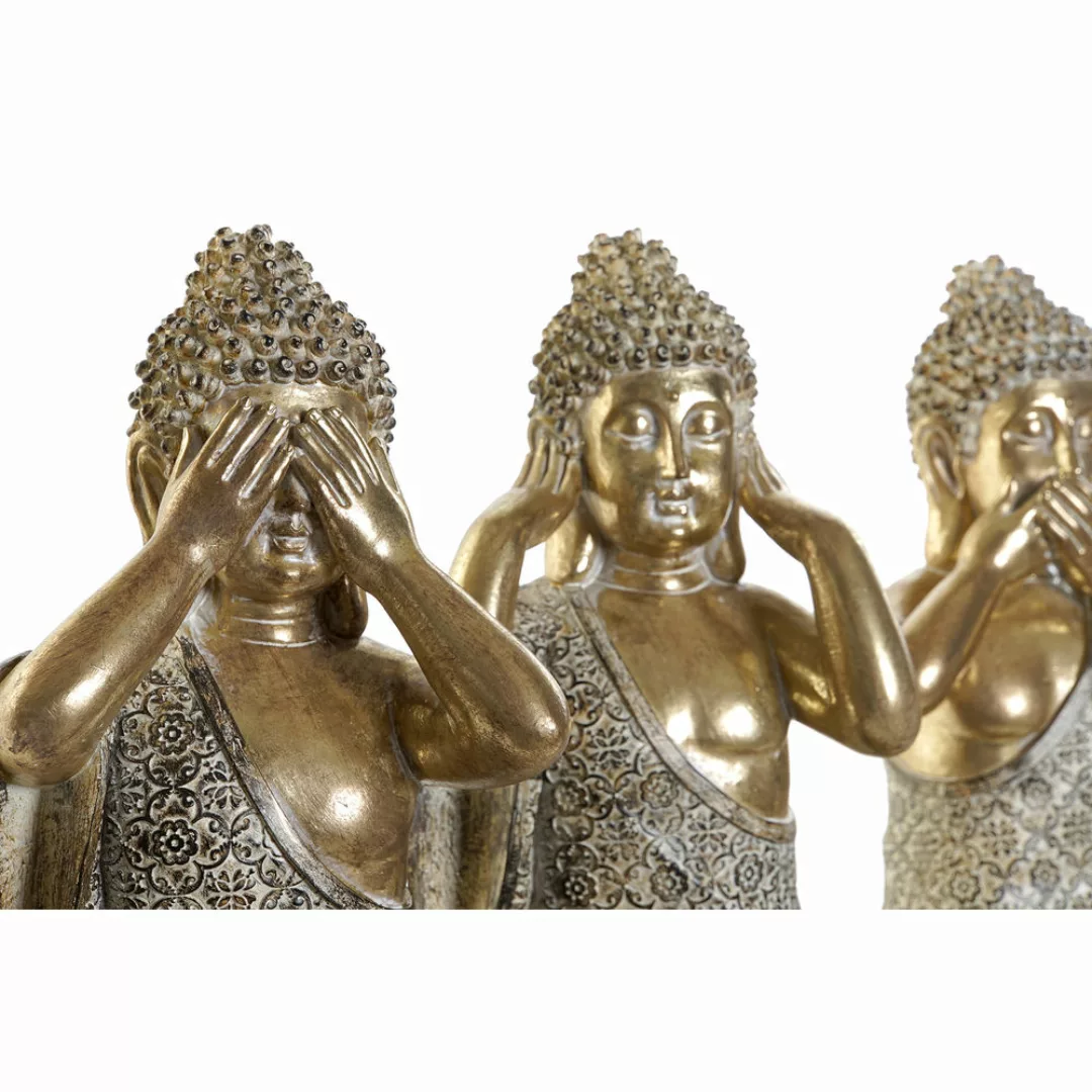 Deko-figur Dkd Home Decor Harz Buddha Antiker Finish (3 Pcs) (15 X 12.5 X 2 günstig online kaufen