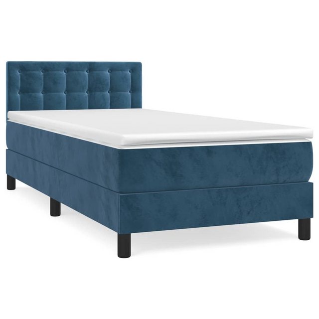 vidaXL Bettgestell Boxspringbett mit Matratze Dunkelblau 90x200 cm Samt Bet günstig online kaufen