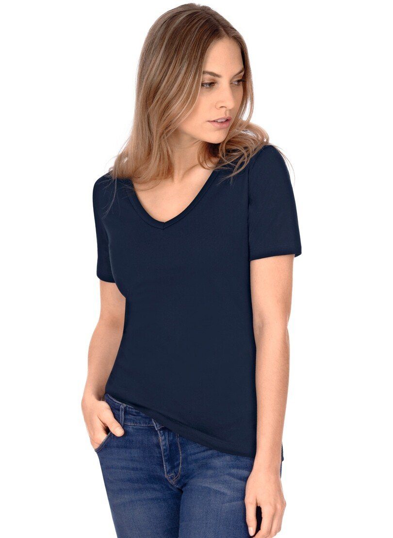 Trigema T-Shirt "TRIGEMA V-Shirt aus Baumwolle/Elastan", (1 tlg.) günstig online kaufen