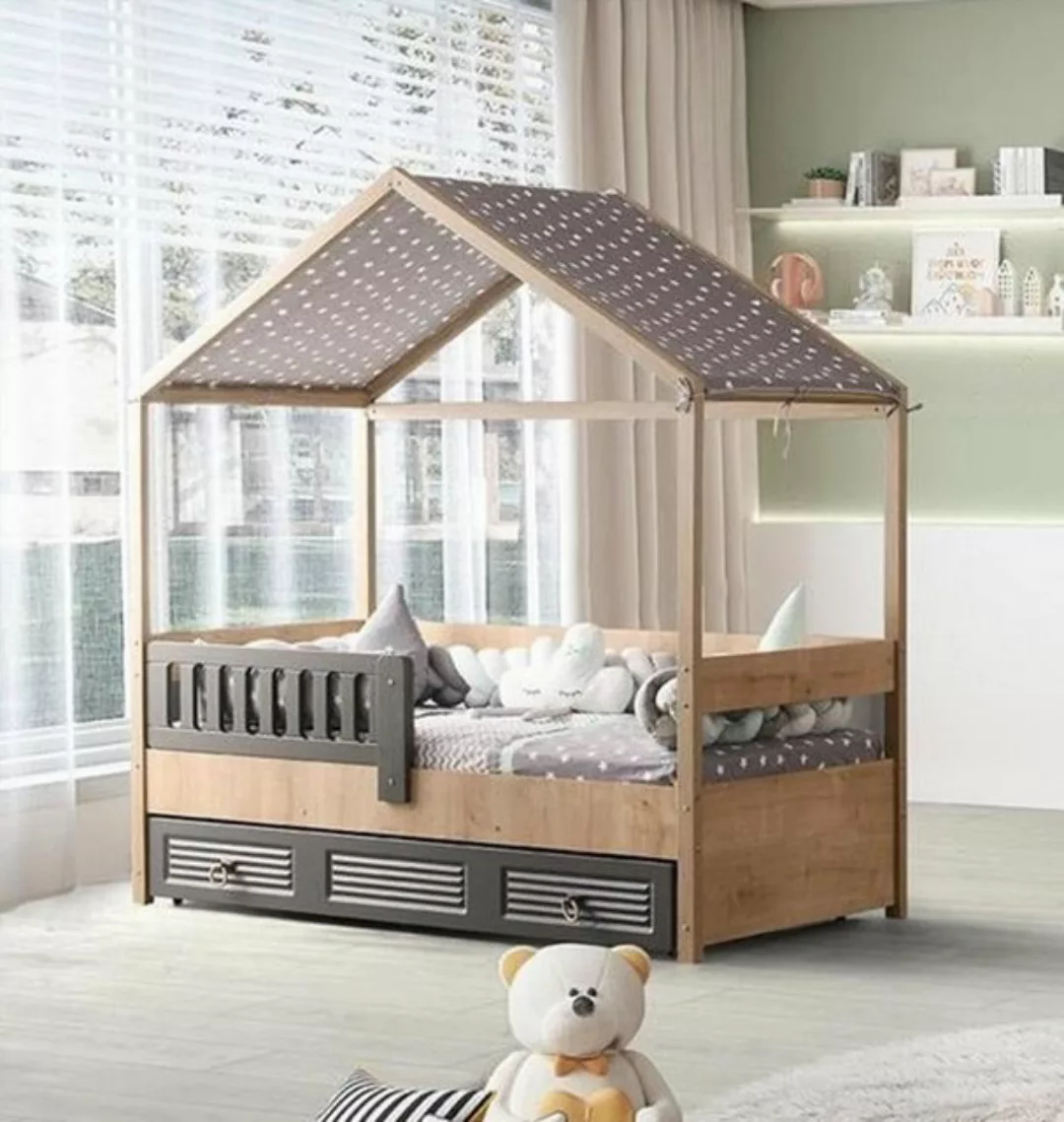 JVmoebel Kinderbett Bettrahmen Kinderbett 200 cm HolzBett Kinderzimmer Bett günstig online kaufen