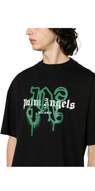 PALM ANGELS Print-Shirt Palm Angels Milano Monogram Print T-Shirt Schwarz H günstig online kaufen