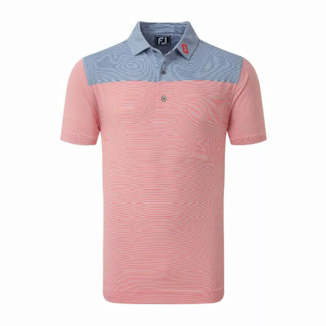 FOOTJOY Poloshirt FootJoy Golfpolo Ministreifen Lisle Rot/Blau Herren EU L günstig online kaufen