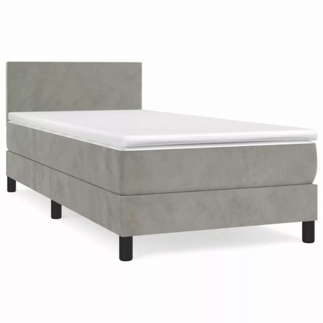 vidaXL Boxspringbett mit Matratze Hellgrau 90x190 cm Samt1537791 günstig online kaufen