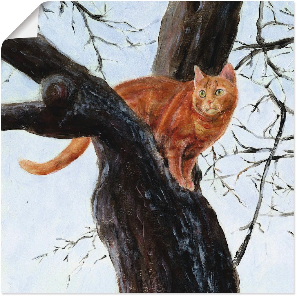 Artland Wandbild "Katze im Baum", Haustiere, (1 St.), als Leinwandbild, Pos günstig online kaufen
