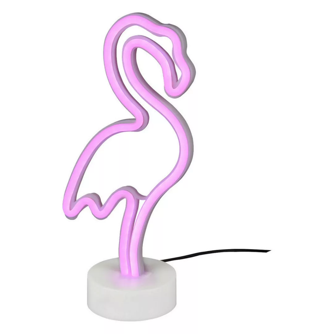 Reality LED Tischleuchte Flamingo 29,2 cm x 13,5 cm x 8,5 cm Weiß günstig online kaufen