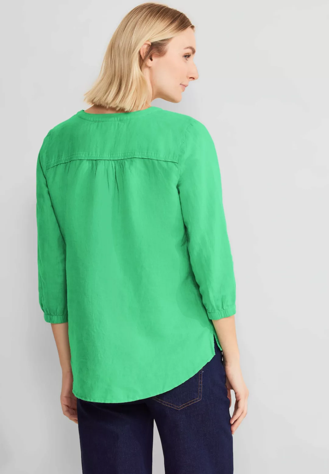 STREET ONE Chiffonbluse mit geschlitztem Rundhalsausschnitt günstig online kaufen