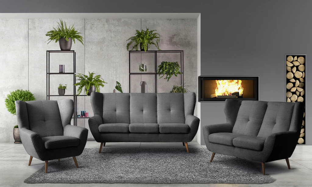 exxpo - sofa fashion 2-Sitzer, 2-Sitzer Alvesta mit Knopfheftung und hohen günstig online kaufen