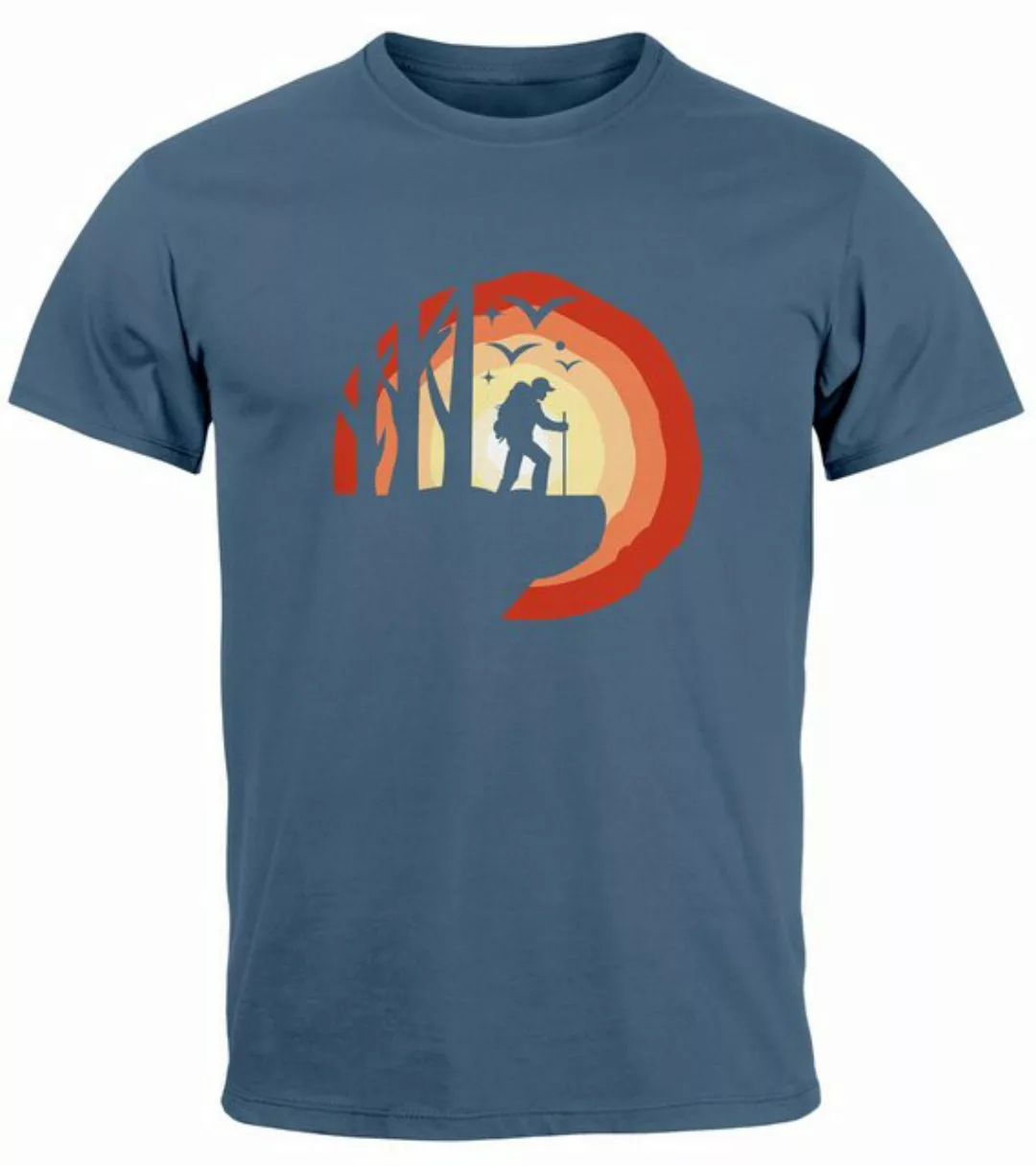 Neverless Print-Shirt Herren T-Shirt Wander-Motiv Trekking Aufdruck Printsh günstig online kaufen