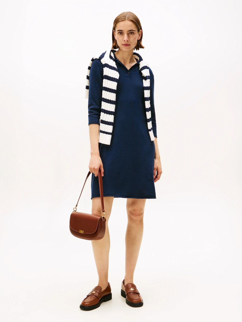 Tommy Hilfiger Strickkleid "SOFT WOOL HALF SL F&F POLO DRESS", aus reiner W günstig online kaufen