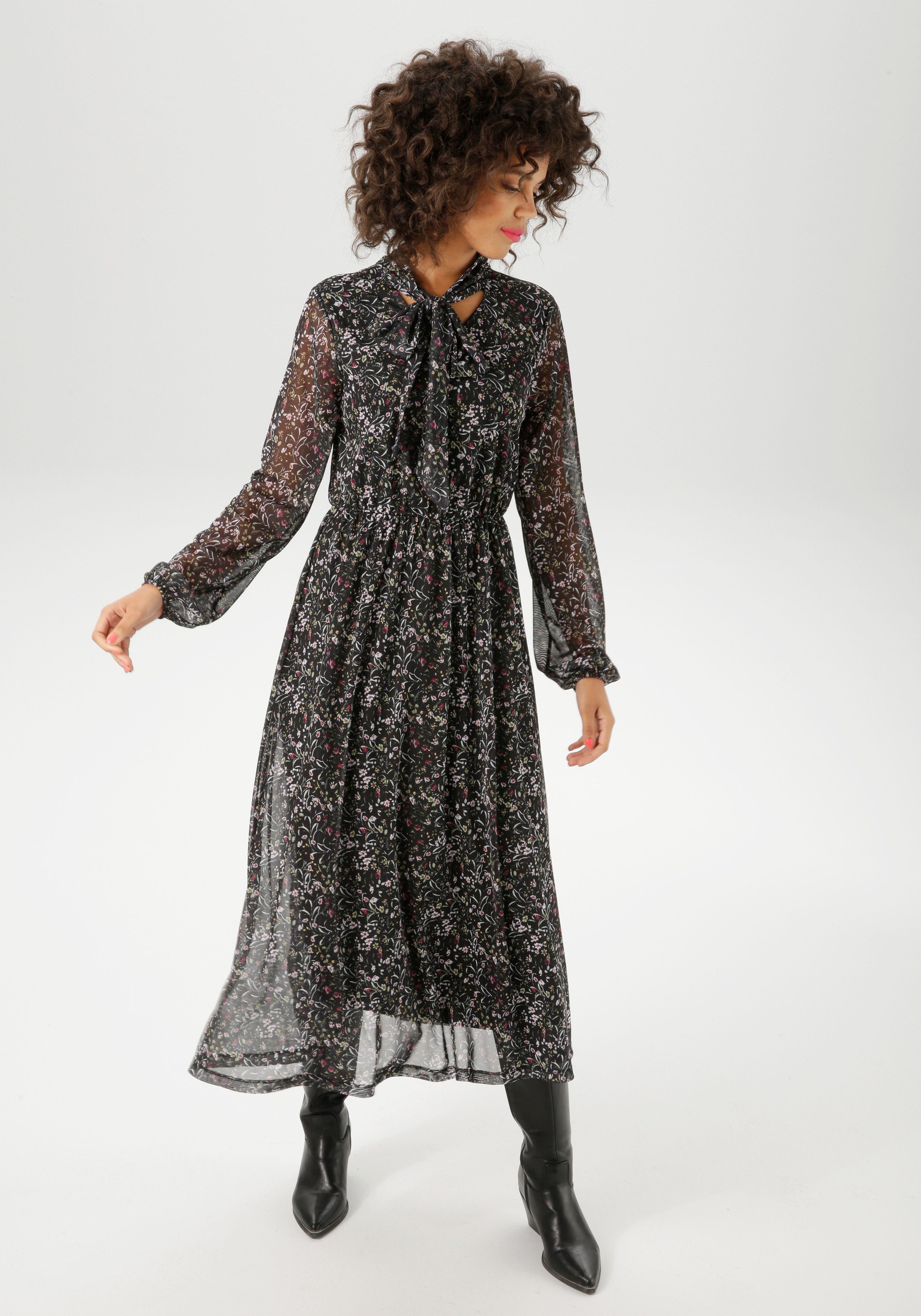 Aniston CASUAL Blusenkleid mit farbenfrohen Blümchen günstig online kaufen