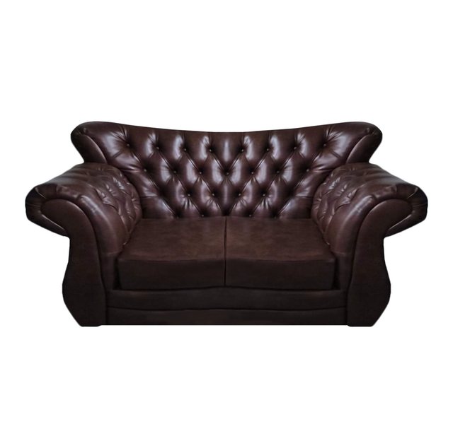 JVmoebel Chesterfield-Sofa Chesterfield Luxus Sofa Couch Zweisitzer Braun L günstig online kaufen