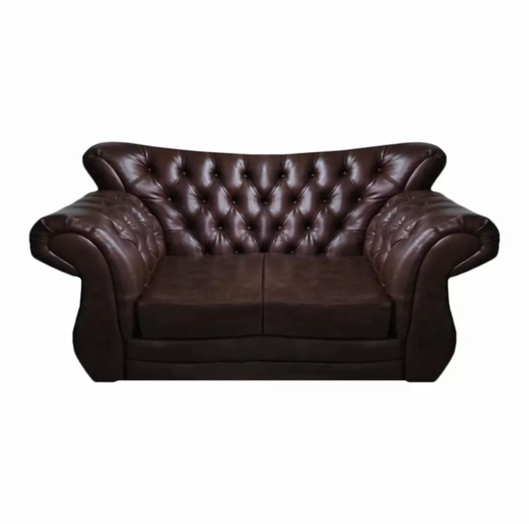 JVmoebel Chesterfield-Sofa Chesterfield Luxus Sofa Couch Zweisitzer Braun L günstig online kaufen