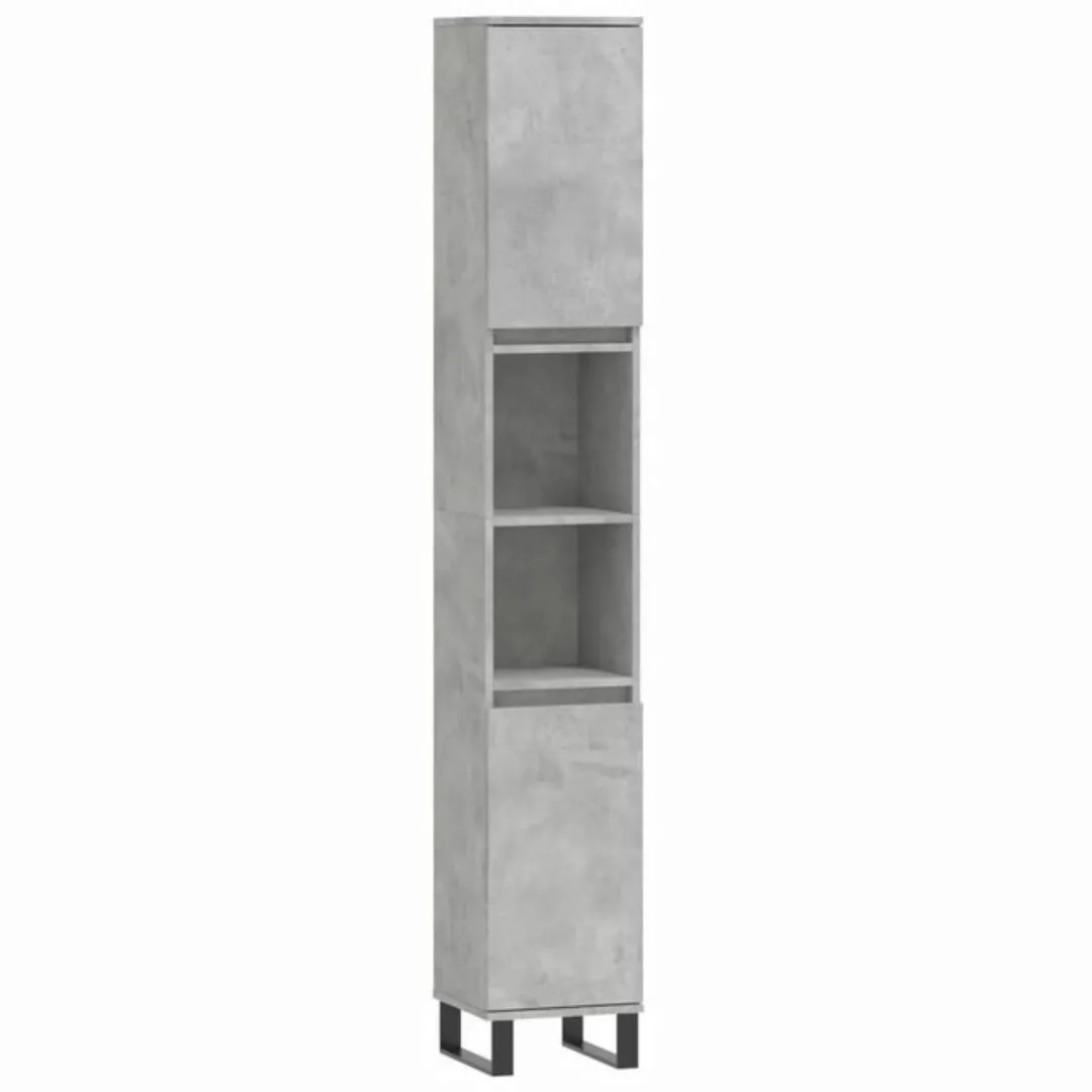 vidaXL Badezimmerspiegelschrank Badschrank Betongrau 30x30x190 cm Holzwerks günstig online kaufen