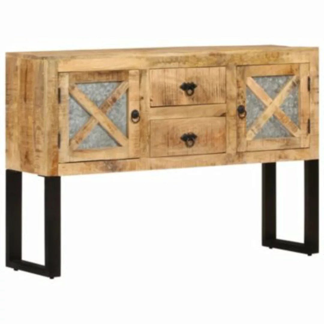 vidaXL Sideboard 110x30x74 cm Raues Mangoholz Sideboard braun günstig online kaufen