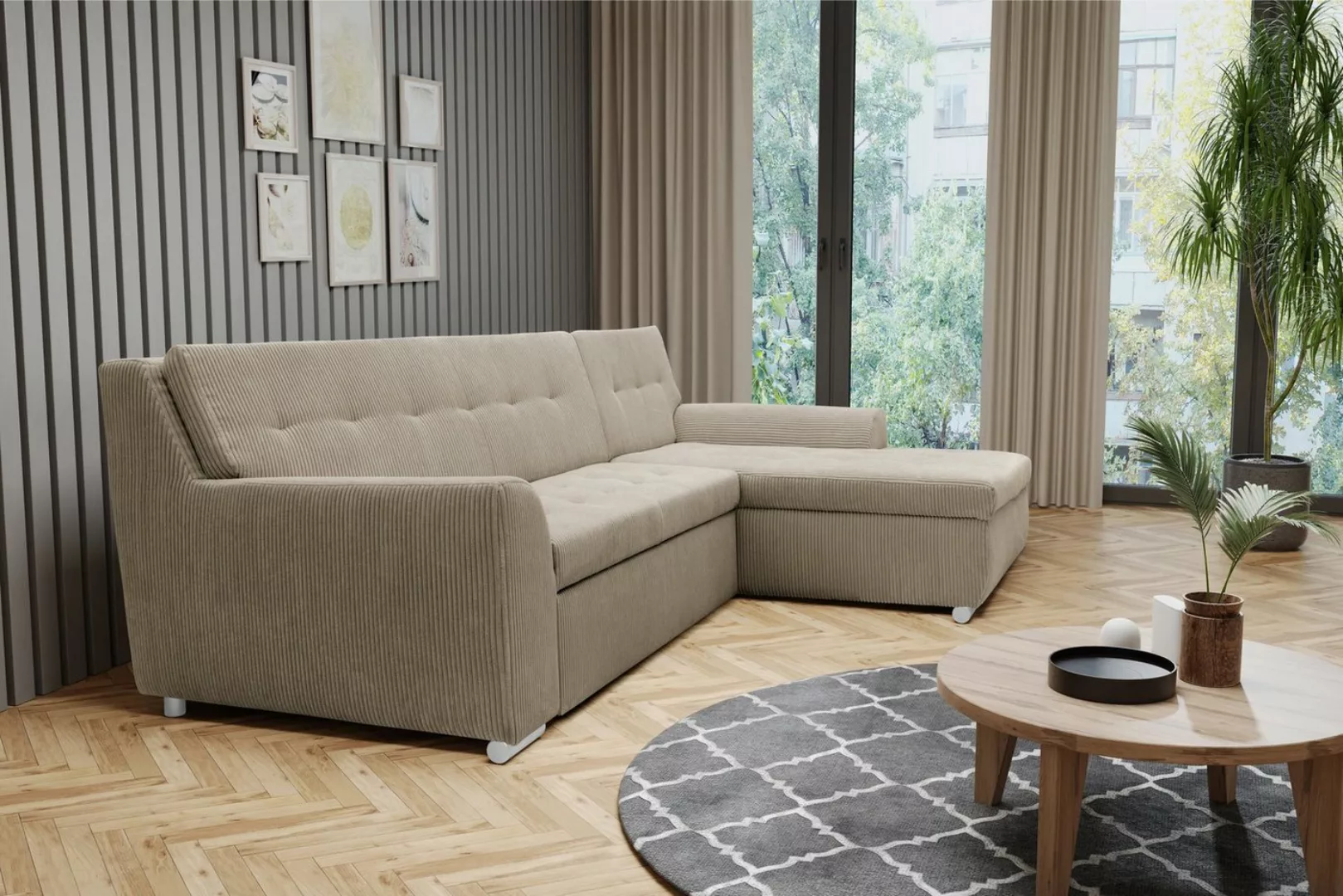 DOMO collection Ecksofa Treviso viele Bezüge, auch in Cord, L-Form, B/T/H: günstig online kaufen