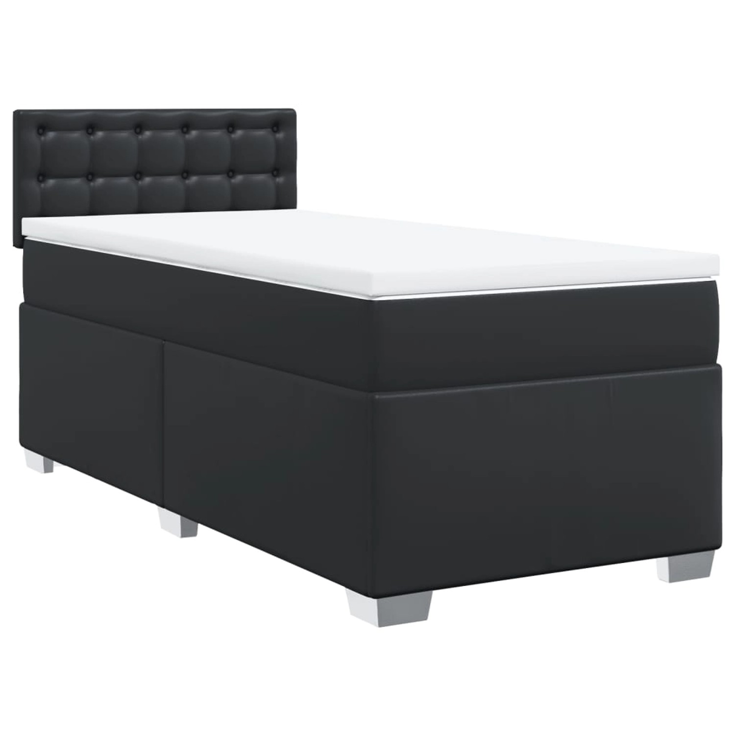 vidaXL Boxspringbett mit Matratze Schwarz 90x190 cm Kunstleder2101776 günstig online kaufen