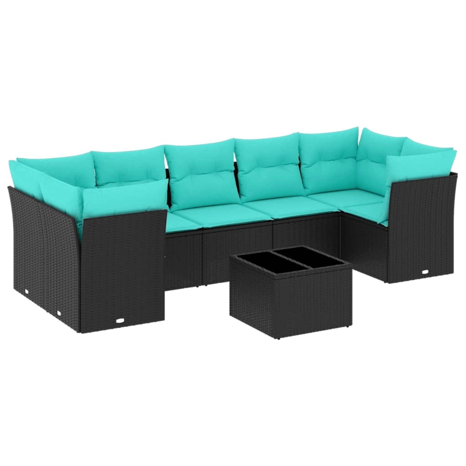 vidaXL 8-Tlg Garten-Sofagarnitur mit Kissen Schwarz Poly Rattan 3217287 günstig online kaufen