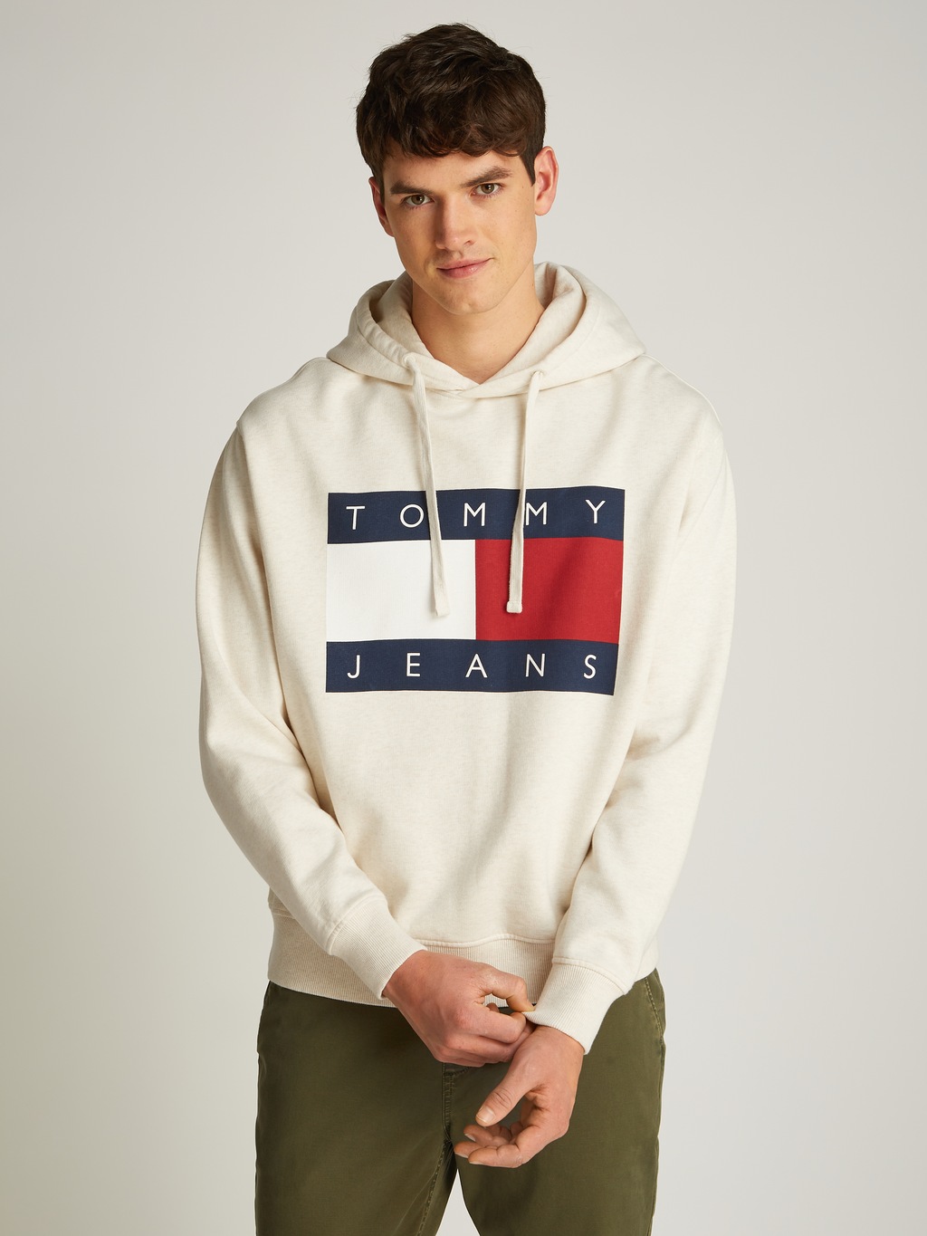 Tommy Jeans Hoodie "TJM MELANGE FLAG HOODIE", mit großem Logo günstig online kaufen