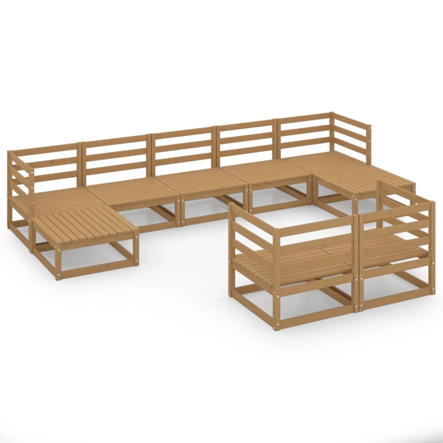 vidaXL 9-tlg Garten-Lounge-Set Massivholz Kiefer Modell 24 günstig online kaufen