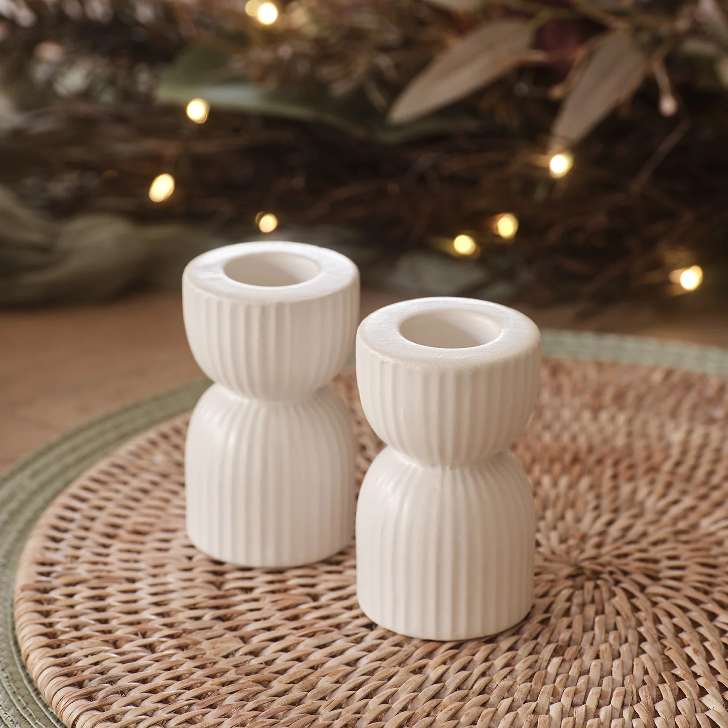 2er Set Kerzenhalter aus Keramik für Stabkerzen günstig online kaufen
