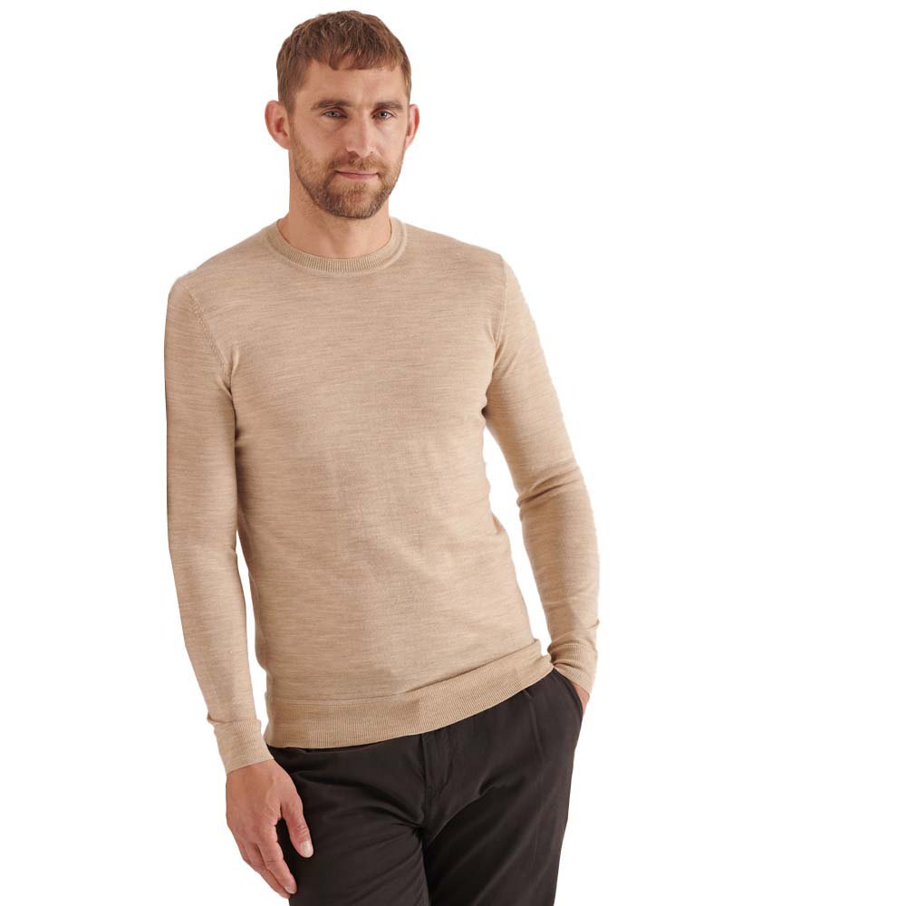 Superdry Studios Merino Crew Pullover M White Pepper Marl günstig online kaufen