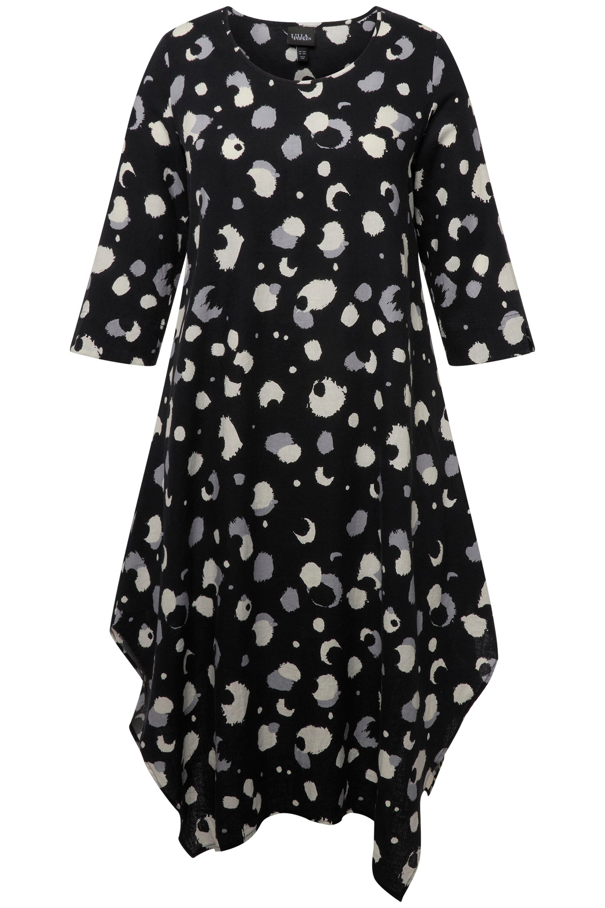 Ulla Popken Jerseykleid Kleid Leinenmix A-Linie günstig online kaufen