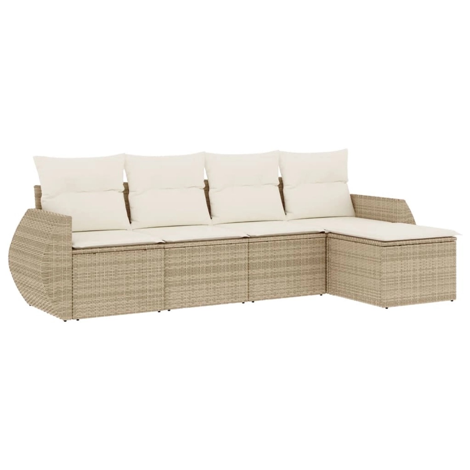 vidaXL 5-Tlg Garten-Sofagarnitur mit Kissen Beige Poly Rattan 3221287 günstig online kaufen
