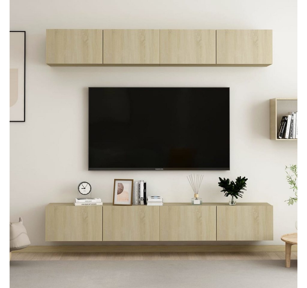 vidaXL TV-Schrank TV-Schränke 4 Stk Sonoma Eiche 100x30x30 cm Spanplatte Lo günstig online kaufen