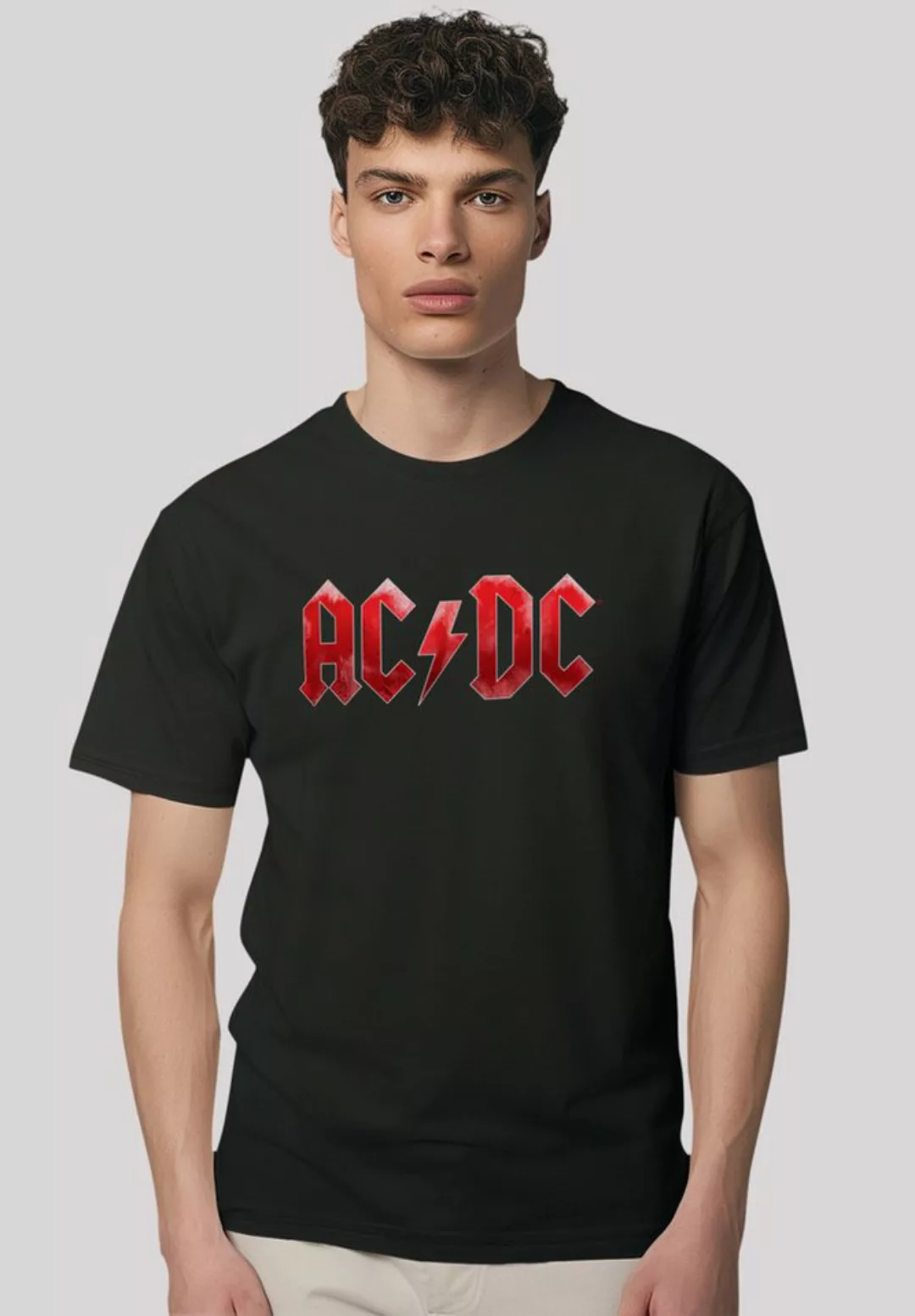 F4NT4STIC T-Shirt AC/DC Rock Musik Band Red Ice Logo Premium Qualität günstig online kaufen