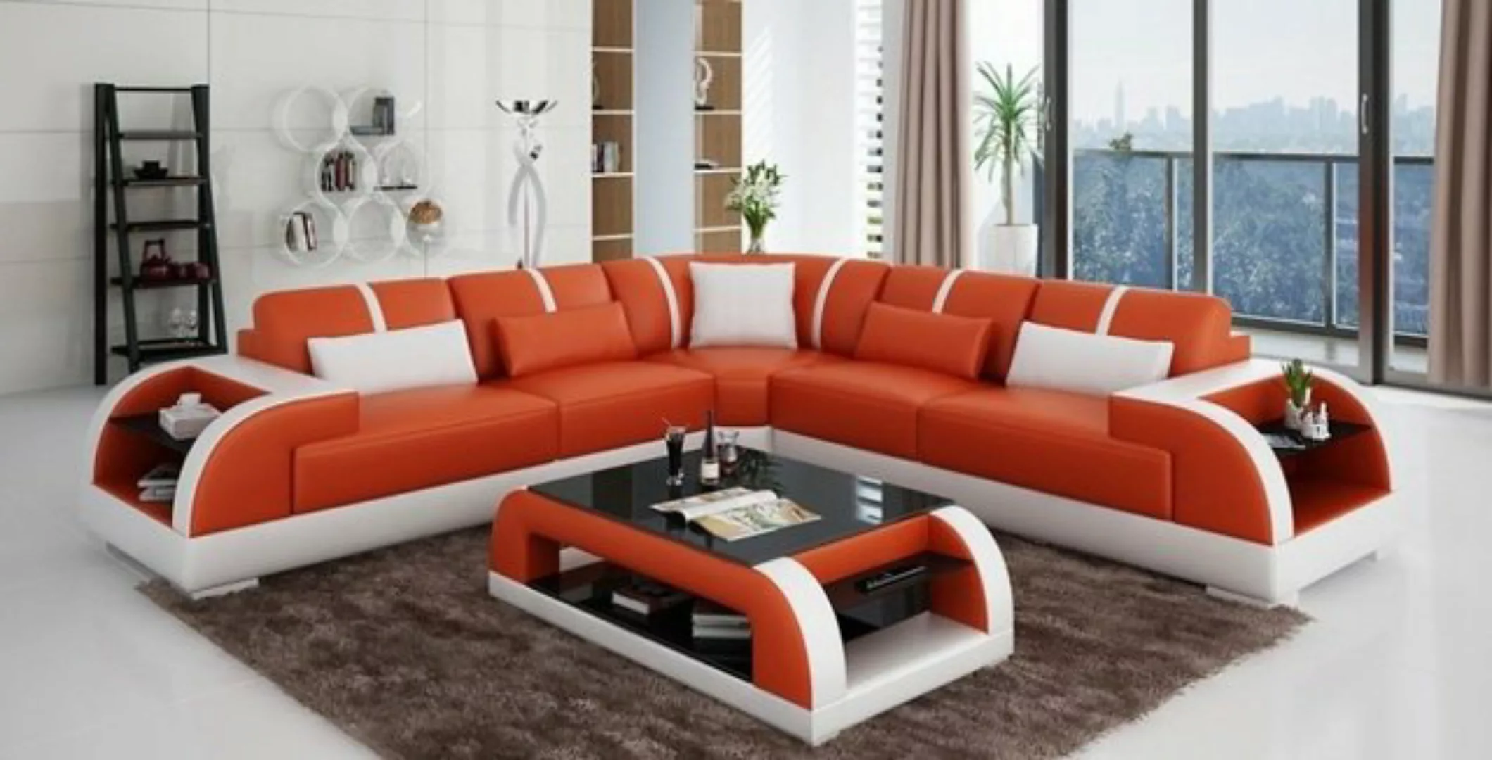 JVmoebel Ecksofa Design Eck Leder Sofa Couch Polster Wohnlandschaft L Form, günstig online kaufen