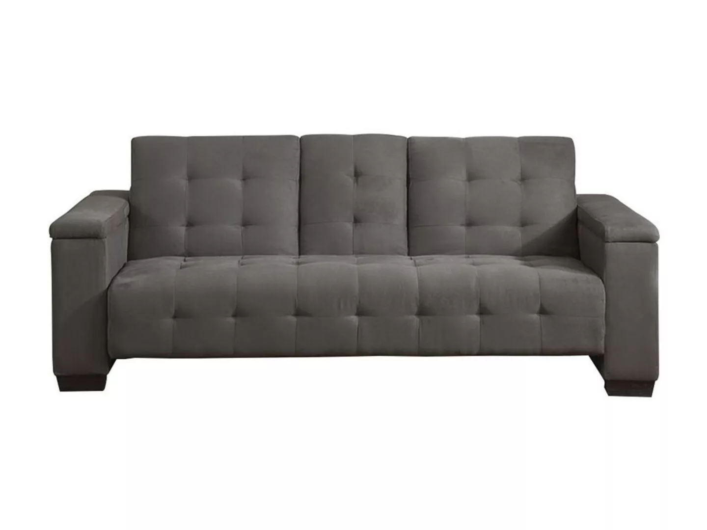 Schlafsofa Klappsofa 3-Sitzer - Microfaser - Grau - DEVONSHIRE günstig online kaufen