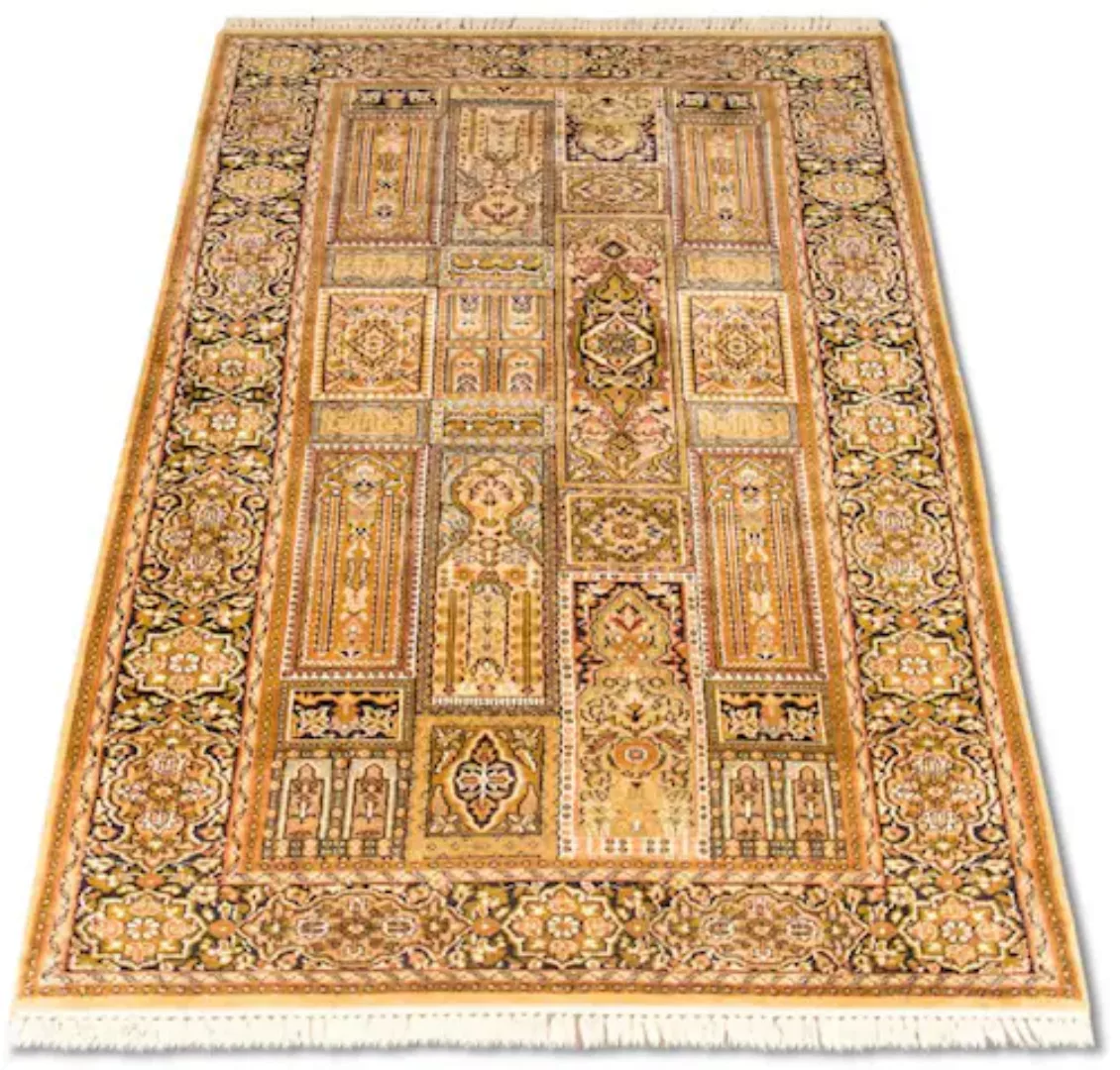 morgenland Teppich »Kaschmir Seide Teppich handgeknüpft braun«, rechteckig günstig online kaufen