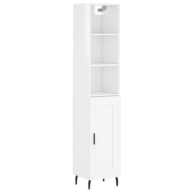 vidaXL Kleiderschrank Highboard Hochglanz-Weiß 34,5x34x180 cm Holzwerkstoff günstig online kaufen