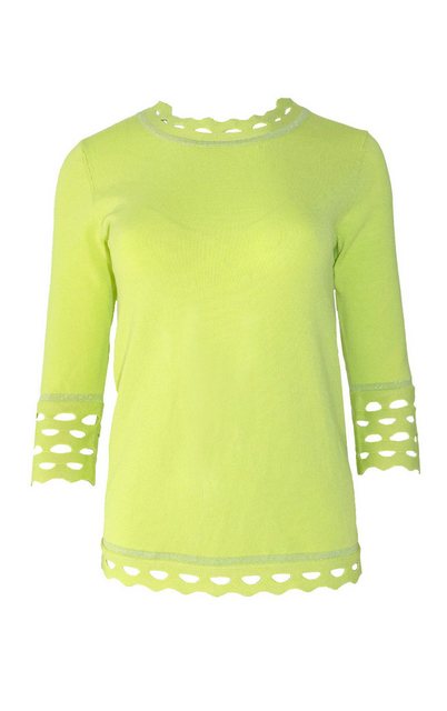 Passioni 3/4 Arm-Pullover Sommerpullover in Lime mit ausgestellten Cut Outs günstig online kaufen