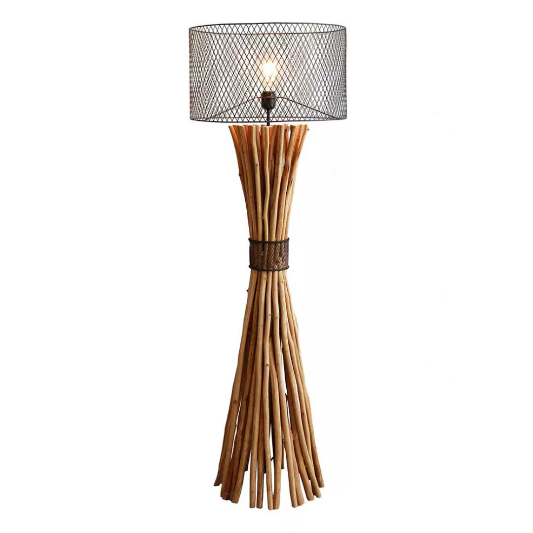 Stehlampe Holz Metall im Skandi Design 145 cm hoch 50 cm breit günstig online kaufen