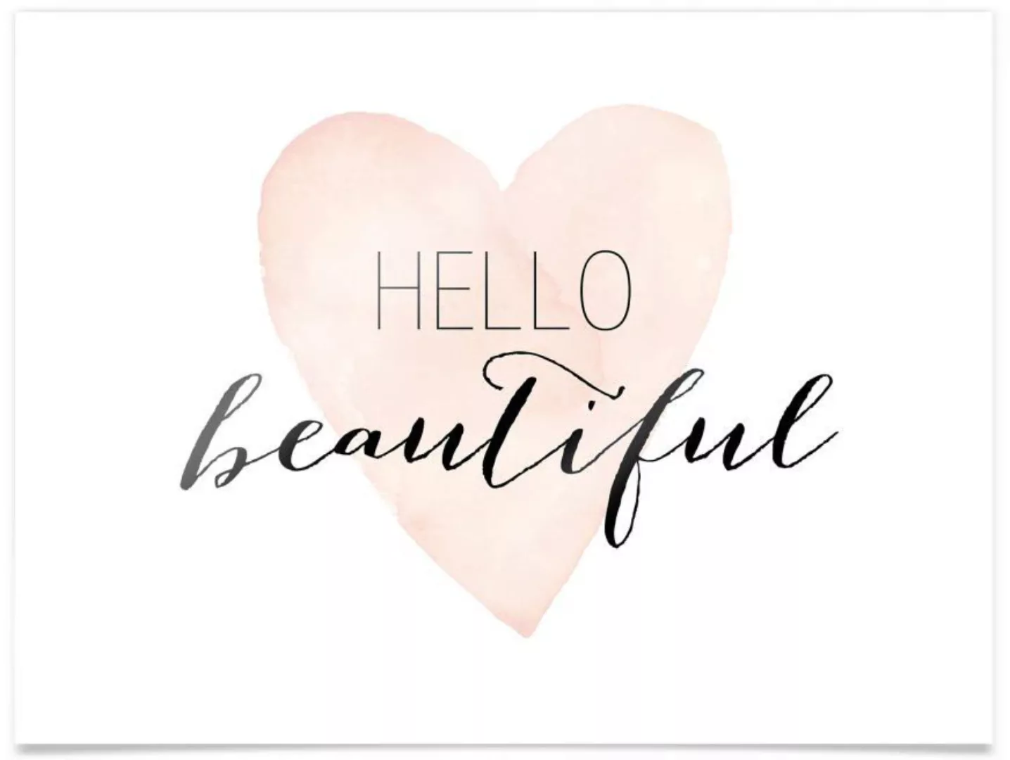 Wall-Art Poster "Hello Beautiful", Schriftzug, (1 St.), Poster ohne Bilderr günstig online kaufen