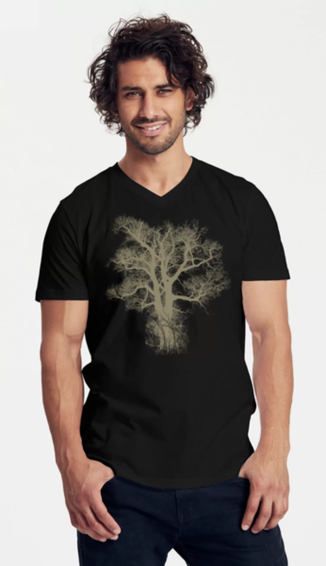 Bio-herren-t-shirt V-neck Chestnut günstig online kaufen