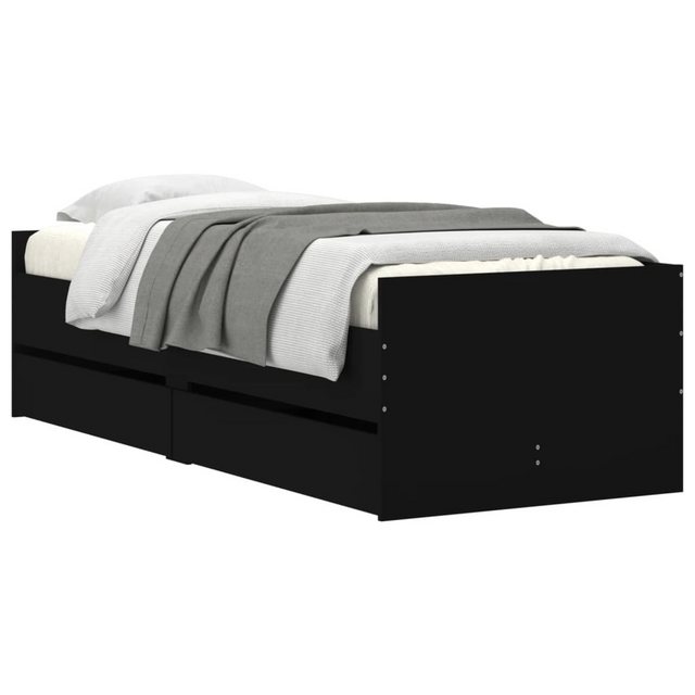 vidaXL Bett Bett mit Schubladen Schwarz 75x190 cm günstig online kaufen